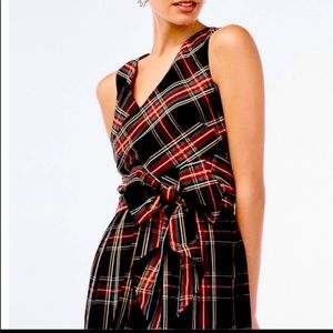 J Crew Plaid Tartan Tie Detail Dress